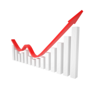 Créatif 3d le rendu financier croissance ou déclin illustration png