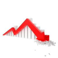 Creative 3D rendering financial growth or decline illustration png