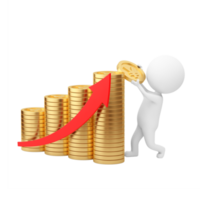 Creative 3D rendering financial growth or decline illustration png