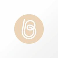 Unique letter or word B or BB double line art out italic font on center circle block image graphic icon logo design abstract concept vector stock. Can be used a symbol related to initial or monogram