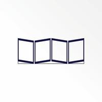 Simple and unique Four window house in parallel and shadow image graphic icon logo design abstract concept vector stock. Can be used as a symbol related to interior or home
