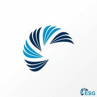 Simple but unique three shape like wings or motif in around image graphic icon logo design abstract concept vector stock. Can be used as a symbol related to art or sign