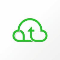 Simple and unique cloud with letter or word PT or place point image graphic icon logo design abstract concept vector stock. Can be used as a symbol related to home tech or summer