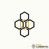 Logo design graphic concept creative abstract premium free vector stock simple unique lineout 5 hexagons like bee house. Related to animal or precision