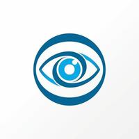 Unique and simple good looking line art or out eye on ellipse circle image graphic icon logo design abstract concept vector stock. Can be used as a symbol related to see or focus