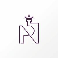 Letter or word NP or PN cut line serif font with crown on top image graphic icon logo design abstract concept vector stock. Can be used as a symbol related to initial or luxury