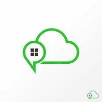 Simple and unique cloud with Letter or word P font, wifi, window, and place image graphic icon logo design abstract concept vector stock. Can be used as a symbol related to home tech or property