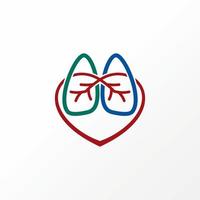 Unique and simple lungs and love in line art or out muscle nerves image graphic icon logo design abstract concept vector stock. Can be used as a symbol related to health or organ