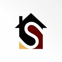 sencillo o pequeño casa con letra o palabra s fuente dentro imagen gráfico icono logo diseño resumen concepto vector existencias. lata ser usado como un símbolo relacionado a propiedad o inicial