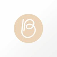 Unique letter or word B or PB line art out italic font on circle block image graphic icon logo design abstract concept vector stock. Can be used as a symbol related to initial or monogram