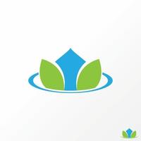 único pero sencillo Tres o triple hoja o hojas en medio y lado circulo imagen gráfico icono logo diseño resumen concepto vector existencias. lata ser usado como un símbolo relacionado a naturaleza o botánico