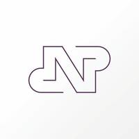 Letter or word NP or PN cut line serif font with crown on top image graphic icon logo design abstract concept vector stock. Can be used as a symbol related to initial or luxury