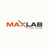 Unique letter or word X in MAXLAB sans serif font with grow arrow image graphic icon logo design abstract concept vector stock. Can be used as symbol related to sport or monogram