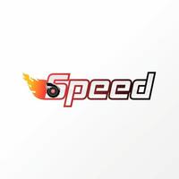 Unique writing or word SPEED sport italic font with hot turbo machine image graphic icon logo design abstract concept vector stock. Can be used as a symbol related to watermark or automotive