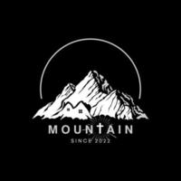 Simple and unique emblem iceberg or mountain with house church or cross image graphic icon logo design abstract concept vector stock. Can be used as symbol related to home adventure or religion