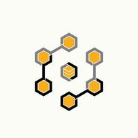 Logo design graphic concept creative abstract premium free vector stock unique connected lineout 7 hexagons like flip bee house. Related to animal or precision