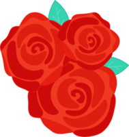 bouquet of red roses flower flat icon png