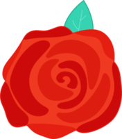 rojo Rosa flor plano icono png