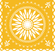 Mexican Papel picado, Fiesta decorations in Cinco de mayo Festival, Yellow color party flag PNG