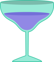 Martini glass flat icon. Cute cartoon cocktail PNG