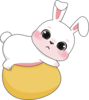 contento Pasqua giorno con carino coniglio. carino coniglietto cartone animato personaggio png