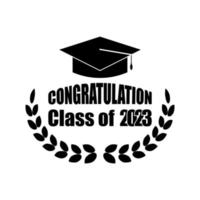 Class of 2023 graduation text design for cards, invitations or banner vector