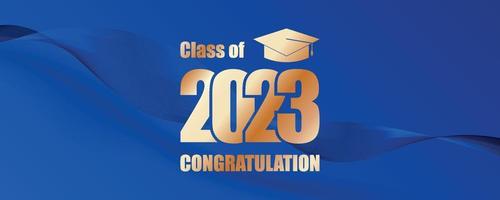 Class of 2023 graduation text design for cards, invitations or banner vector