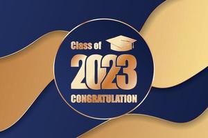 Class of 2023 graduation text design for cards, invitations or banner vector