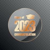 Class of 2023 graduation text design for cards, invitations or banner vector