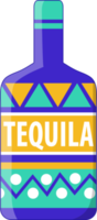 tequila fles Mexicaans kunst ontwerp kleurrijk vlak icoon PNG