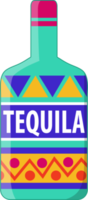 tequila fles Mexicaans kunst ontwerp kleurrijk vlak icoon PNG