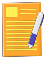 pen and paper sticker png