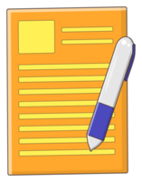 Stift und Papier Aufkleber png