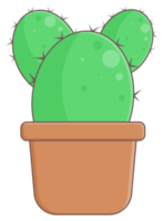 cactus in een pot sticker PNG