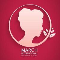 8 de marzo. Corte de papel de la tarjeta de felicitación del día internacional de la mujer para su diseño. ilustración vectorial vector