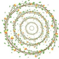 Spiral of spring wreaths with flowers on a white background vector