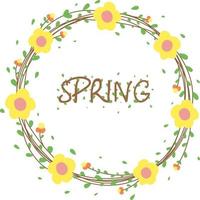spring wreaths with flowers on a white background vector