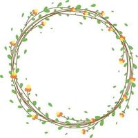 spring wreath with flowers on a white background vector