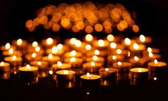 Burning candles with shallow depth of field photo