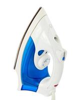 Steam iron on white background photo