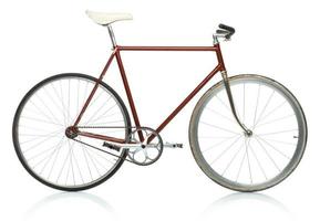 elegante hipster bicicleta - fijo engranaje aislado en blanco foto