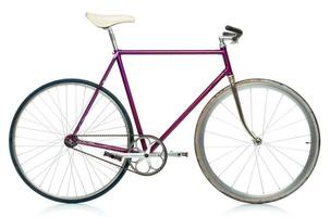 Stylish hipster bicycle isolated on white photo
