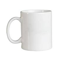 White cup isolate. Side view. Mockup template photo