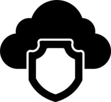 icono de vector de seguridad en la nube