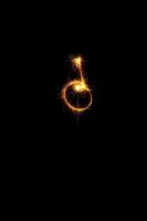 Element made with sparklers ready for your inscriptions on black background photo