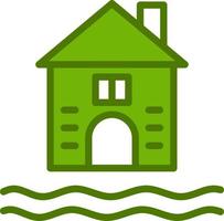 Flooded House Vector Icon
