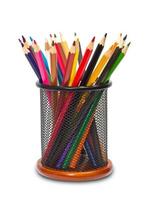 Colorful pencils in holder photo