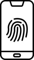 Smartphone Fingerprint Icon vector