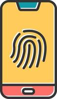 Smartphone Fingerprint Icon vector