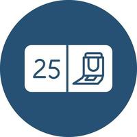 Seat Number Twenty Five Vector Icon